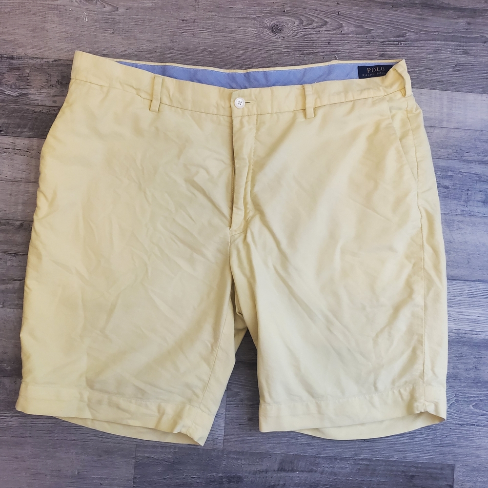 Polo Ralph Lauren Men’s 38 Classic Fit Yellow Chino Shorts 100% Cotton